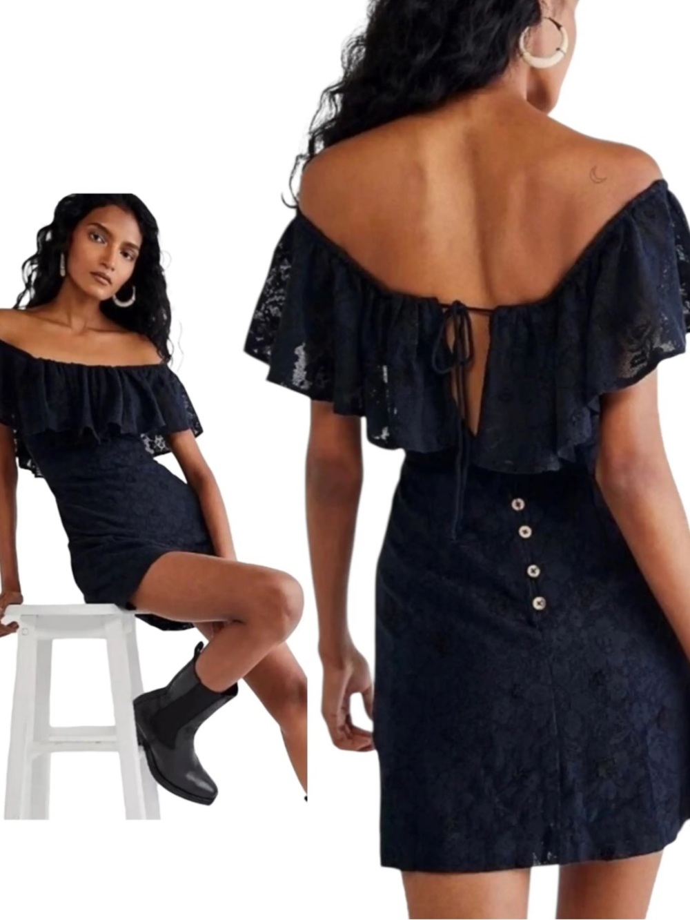 Free People Crush Off the Shoulder Mini Dress